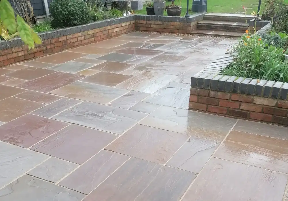 sandstone patio installation thrapston