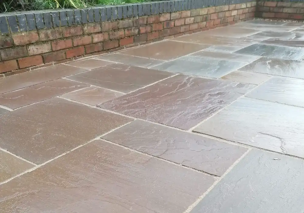 indian sandstone patio installation thrapston northamptonshire