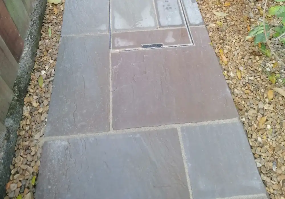 sandstone patio installation thrapston northamptonshire